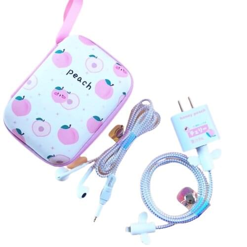 Charging Cable Protector For iPhone PD18W/20W Cable USB Cord Saver Charger Sticker Headphone Cable Protector Cable Storage Bag