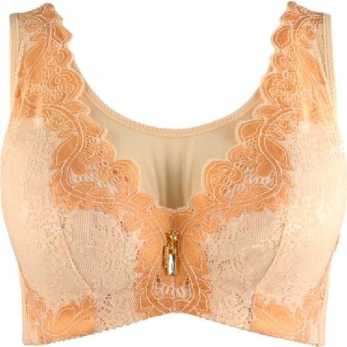 Sanderala Bras for Women Super Push up Minimizer Plus Size Bralette Sexy Lingerie Gather Lace Transparent Underwear Brassiere