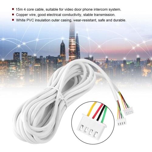 10m 4 Cores Round Flexible Copper Cable Fit For Video Intercom Color Video Door Phone Doorbell Wired Intercom Cable