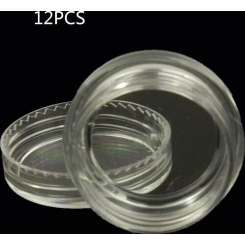 12PCS Small Empty Clear Plastic Sample Travel Jar Containers Round Cosmetic Makeup Glitter Powerd Container