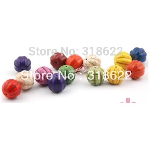 2015 Rushed Time-limited Round Shape Free Shipping+wholesale Diy Pumpkin Multicolor Natural Loose Beads Jewelry Making