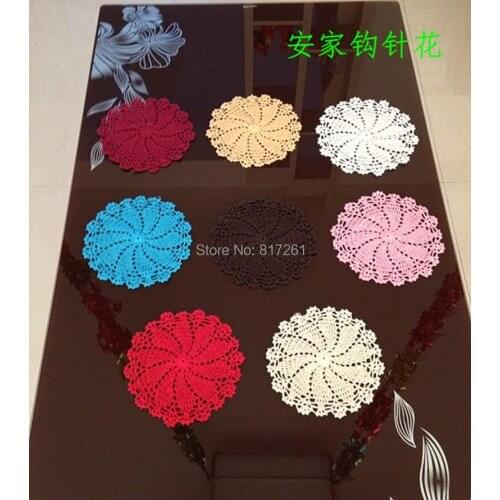 European design 30 pic/lot cotton knitted doily fabric cup pads potholder napkin place mat table pads potholder coaster cup mat