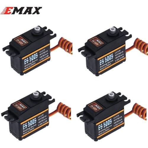 4set/lot EMAX ES3005 Analog Metal Waterproof Servo with Gears 43g servo 13KG torque for RC car airplane Diy Racing drone