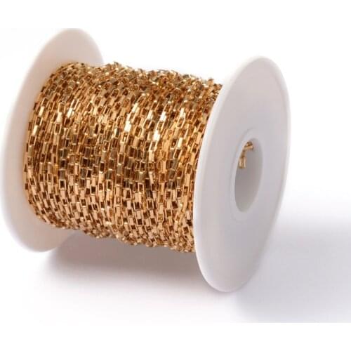 10m/roll 304 Stainless Steel Chains Unwelded Box Chains for Women Men Jewelry Necklace Bracelet DIY Handmade Accessories 4x2x1mm