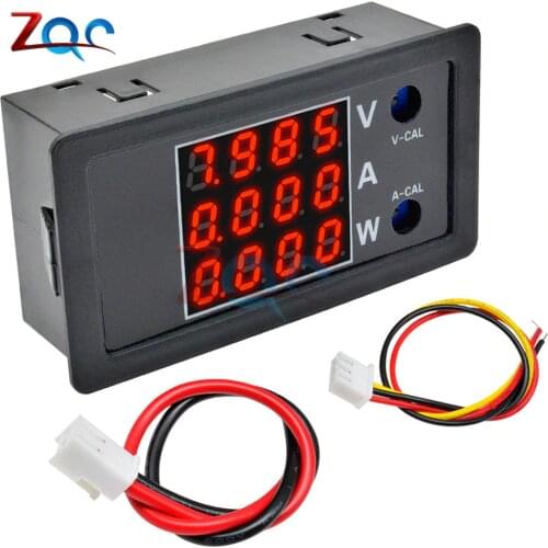 DC 0-100V 10A 1000W LED Digital Voltmeter Ammeter Wattmeter Voltage Current Power Supply Meter Volt Detector Tester Monitor 4bit