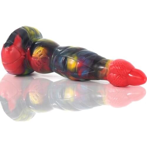 Cool Silicone Animal Sex Dildos Colorful Realistic Fake Penis With Suction Cup Anal Beads Fantasy Masturbater Anal Sex Toy