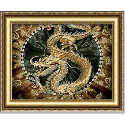 DIY Handmade Canvas Needlework Embroidery Cross Stitch Kits 3D Diamond Mosaic Painting Chinese Dragon Car Home Decoration