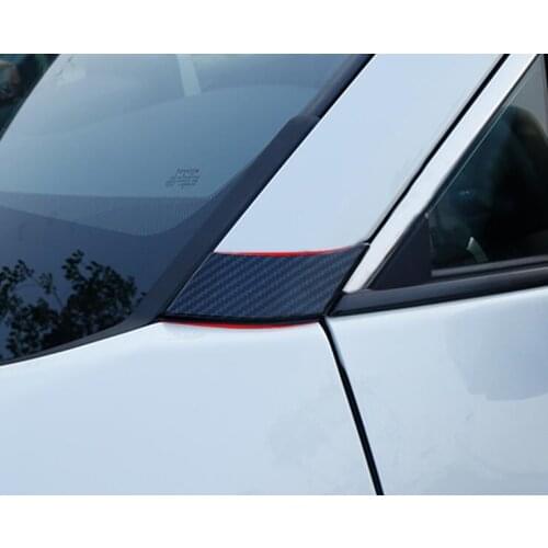 For Toyota RAV4 RAV 4 2019 2020 Carbon Fiber Exterior Front Window Spoiler A Pillar Molding Cover Trims Car Accessories Styling