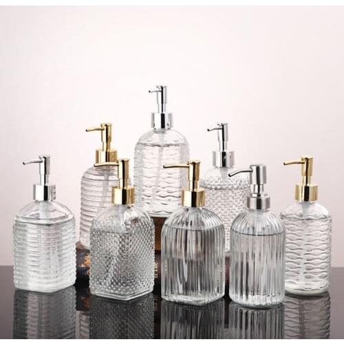 Kitchen Liquid Soap Dispenser Glass Shampoo Container Bottle Hair Press Conditioner Shower Gel Dispenser Bathroom Accessories