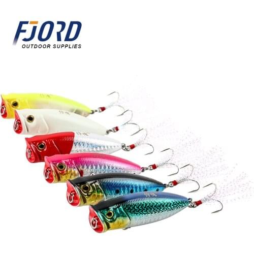 FJORD 6color 70mm 14g Fishing Lures Poper Luminous Hard Baits Artificial Baits Fishing Tackle Free Shipping