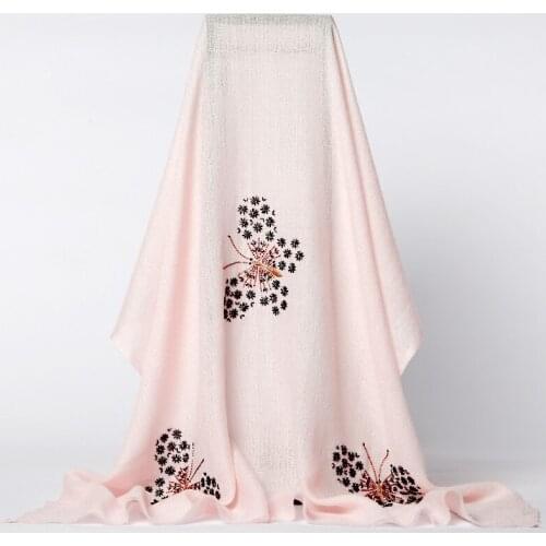 India handmade heavy industry bead embroidery exquisite butterfly wool scarf shawl dual-use warm travel photo decoration