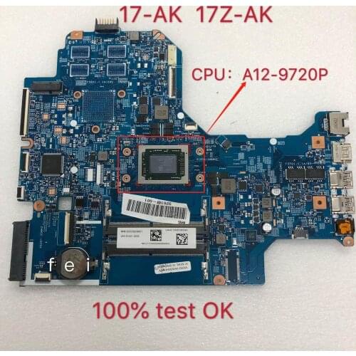 For 17-AK 17Z-AK motherboard Mainboard para HPlaptop 926188-601 16889-2 448.0ca03.0021 CPU:A12-9720P DDR4 100% teste OK