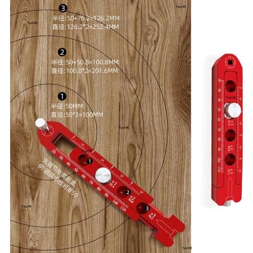 Metric/inch Center Finder Ruler scribing Circle Ruler Woodworking Gauge Compass Carpenter Scribing Measuring Tools Aluminum