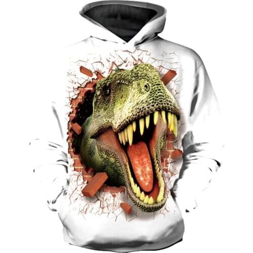 Mens Sweatshirt Dinosaur Cool Fashionable Man 3D Printed Oversized Pullover Hoodied Sweatshirts Mens Clothes Drop Shipping