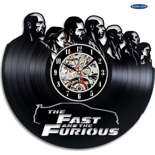 The Fate of the Furious Vinyl Record wall clock Wall Art Home Decor Room Design saat 3 Color