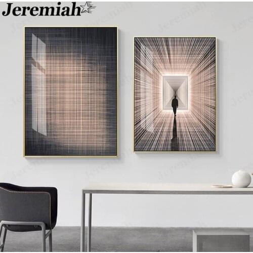 Nordic Abstract Corridor Canvas Poster Creative Architectural Painting Wall Stickers Modern Room Home Decoration Accessories