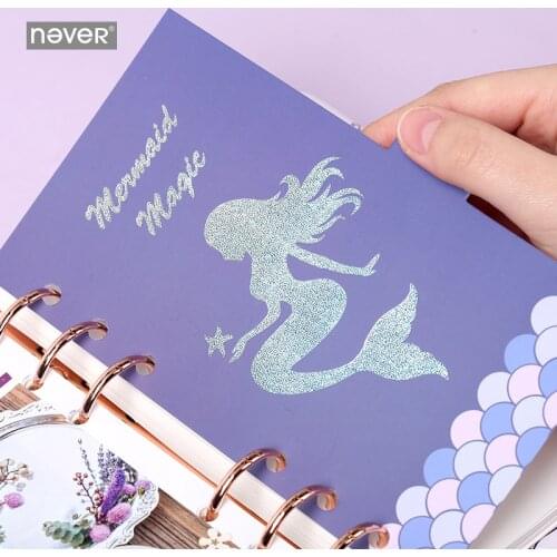 Never Mermaid Series 6 Ring Paper Index Divider for Binder Planner Filofax Notebook Accessories Diary Bookmark Refill Stationery