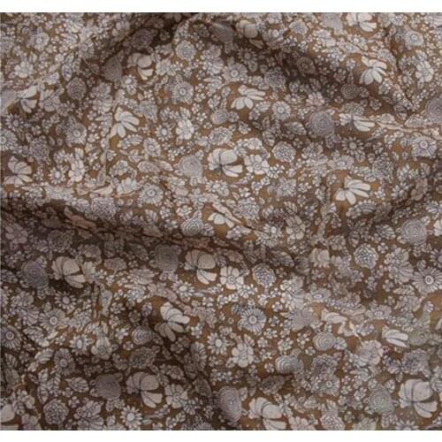 Blue-Seal Flowers Wide 12, Digital Printing Georgette Silk Fabric Silk Hanfu da bai qun Cloth B19