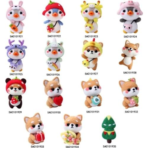 Laugh Dog Wool Felt Craft DIY Unfinished Poked Set Handcraft Needle Material Bag E56C