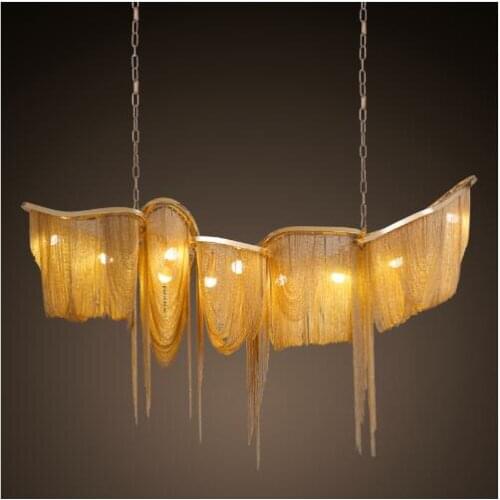 Modern chandeliers aluminium tassels metal chandeliers Lobby Hotel clubs villas chandeliers For Hall Hotel Art Aluminum Lobby