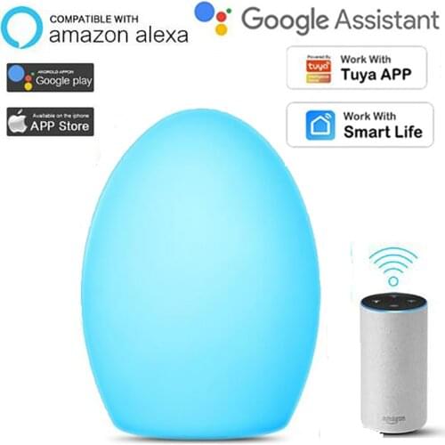 Tuya WiFi Smart Voice Warm Ambient Table Lamp DJ Music Rhythm Lighting Portable Lamp Support Alexa Google Home Smart Life