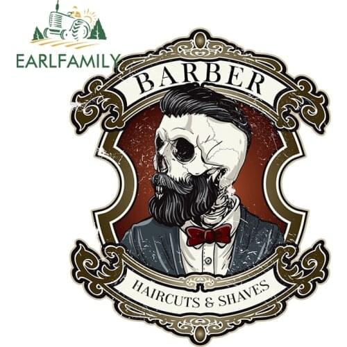 EARLFAMILY 13cm x 10.5cm for Barber Shop Car Stickers Waterproof Decal Graffiti Vinyl Car Assessoires Sticker Refrigerator Decor
