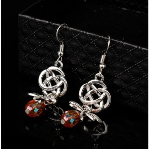 Vintage Scottish Thistle Flower Drop Earrings Outlander Scottish Irish Knot Dragonfly Earrings For Women Girls Charm Jewelry