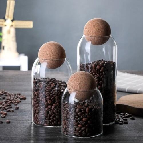 High Quality Transparent Glass Bottles Coffee Beans Storage Tank Tea Jar Sealed Cans Food Storage Box with Ball Lid