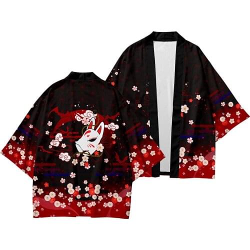 Women Cardigan Haori Obi Asian Clothes Pant Suit Plus Size 6XL Falun Fox China Harajuku Japanese Style Sets Fashion Kimono Men