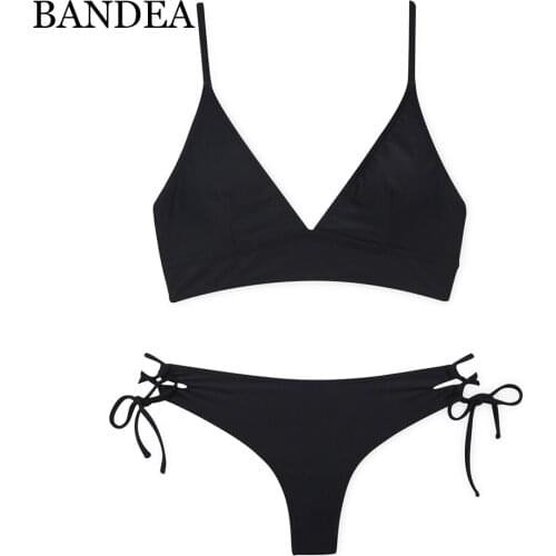 BANDEA 2019 New Swimwear Women Bikini Set Cross Bandage Beach Bathing Suit Top Low Waist Swimsuit Push Up Brazilian Suit Summer