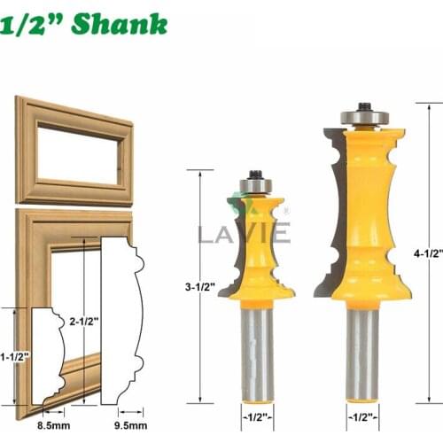 1PC 1/2" 12.7MM Shank Milling Cutter Wood Carving Mitered Door Drawer Molding Router Bits Handrail Line Knife Tenon Woodworking