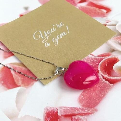 1pcs Love Heart Natural Stone Pendants Crystal Opal Agate Tiger Eye Pendant Necklace Romantic Jewelry Accessories Wholesale