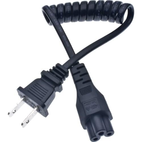 10A 250V Retractable Power Cord, NEMA 1-15P To IEC60320 C5 Ultra Short Extension Spring Cable AC Power Cord