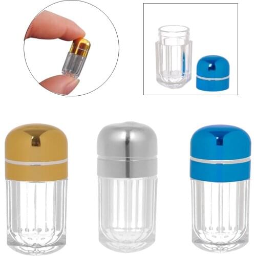 10pcs/Set 2ml Capsule Shell Colorful Empty Clear Pill Case Plastic Bottle Drug Container Tablet Medicine Splitters Holder Box