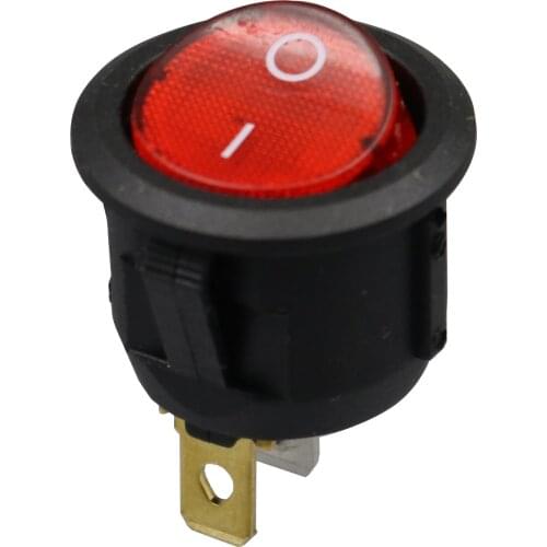 10Pcs Red Light Round 3Pin Rocker Switch 6A/250V 10A/125V ON/OFF KCD1-2