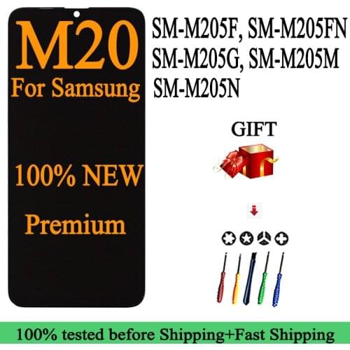 100% NEW M205F M205FN Premium Quality For SAMSUNG Galaxy M20 2019 LCD Display Touch Screen Digitizer Assembly replacement parts