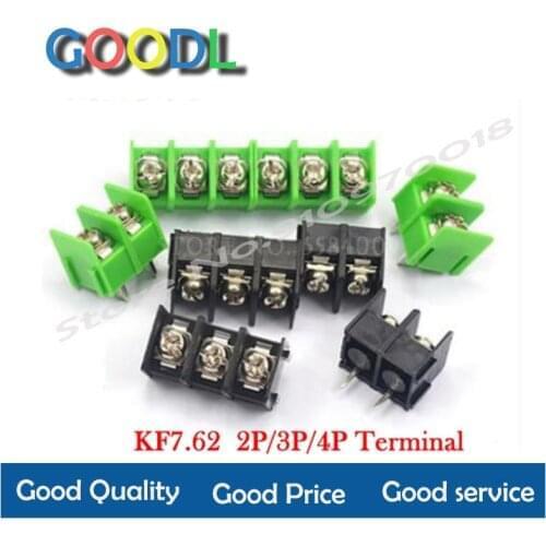100PCS/lot 7.62 mm KF7.62 - 2P 3P 4P MG 762 - 2 3 4 Pin Can be spliced Screw Terminal Block Connector Black Green 7.62mm Pitch