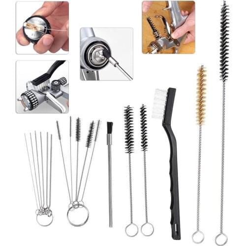 17/21Pcs Multi Function Manual Airbrushes Nozzle Needle Brushes Set Repair Tool Cleaning Washing Accessory