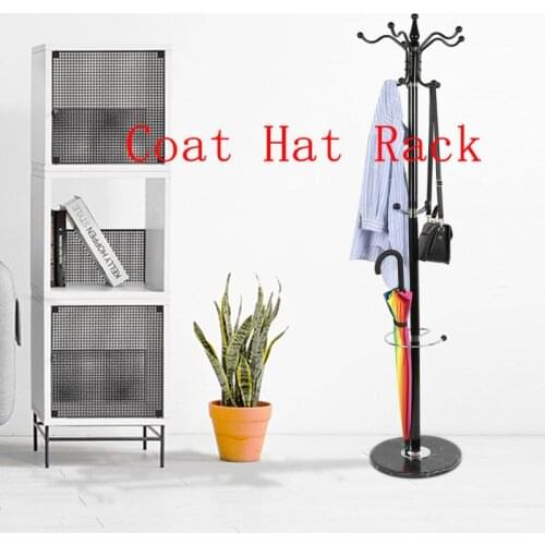 170cm Black Hooks Multi Function Coat Hat Metal Rack Organizer Hanger Bedroom Stand Hat Coat Clothes Rack Hanger HWC