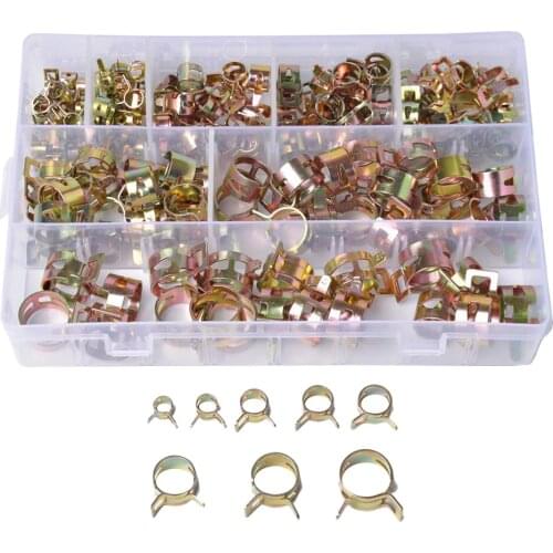 180 Pcs Spring Clips - Silicone Vacuum Hose Pipe Clamp Low Pressure Air Clip Clamp (20x 6mm 7mm 9mm 10mm 11mm 14mm 16mm 17mm)