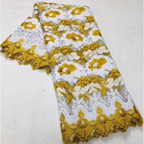 2.5yards/pc small piece fabric High Quality African Lace Fabric Cotton Fabric Embroidery voile lace in switzerland african