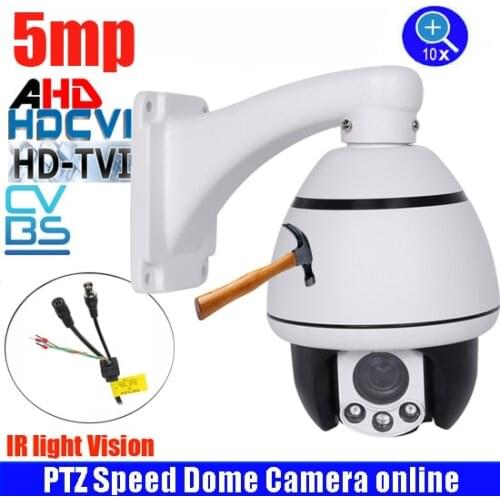 4inch AHD/CVI/TVI/CVBS 4in1 HD 5MP PTZ camera high Middle Speed dome Camera 10x zoom IR 30m indoor ptz dome security camera