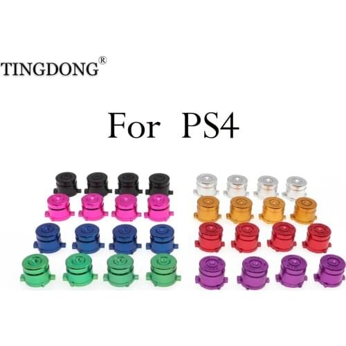 4pieces Aluminum Metal Bullet Buttons Thumb Stick Caps Replacement for Sony Playstation Dualshock 3 4 PS3 PS4 Gamepad Controller