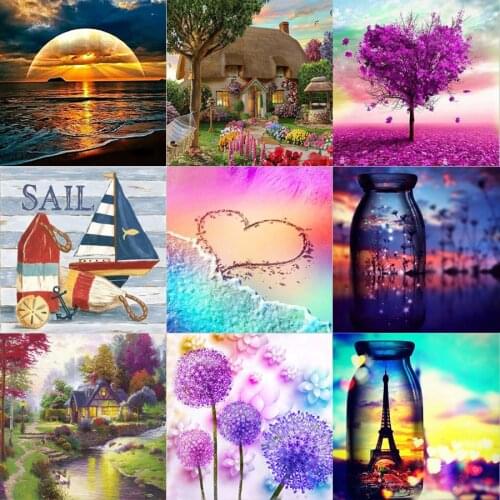 5d Diamond Painting Diy Landscape Diamond Embroidery Cross Stitch Mosaic Kit Home Decoration Handmade New Year Wall Stickers