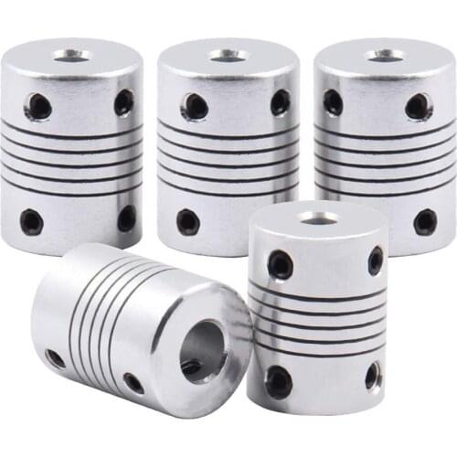 Aokin Aluminium CNC Motor Jaw Shaft Coupler 5mm Tot 8mm Flexibele Koppeling OD 19x25mm Dropshipping 3 /4/5/6/6.35/7/8/10mm 3D