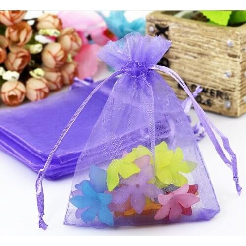 Free Shipping 500pcs/lot Purple Organza Bag 13x18cm Wedding Jewelry Packaging Bag Cute Drawstring Gift Bag Favor Organza Pouches