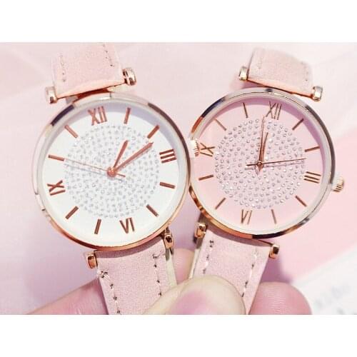 Luxury Starry Sky Women Watch Pink Leather Ladies Bracelet Watch Black Quartz Wristwatches Casual Female Clocks Relogio Feminino