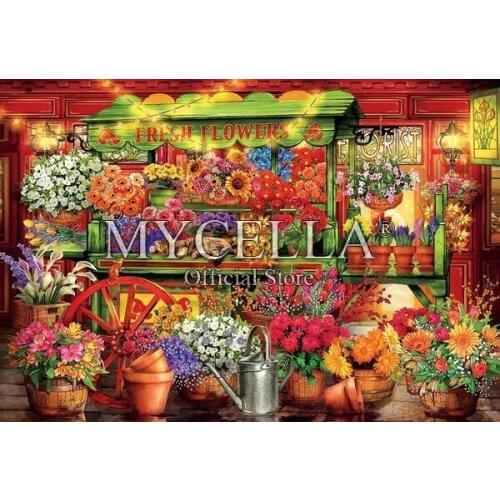 Cartoon 5d Diy Diamond Painting Flower Market Cross Stitch Diamond Embroidery landscape Full Mosaic Home Decor ChildrenS Gifts