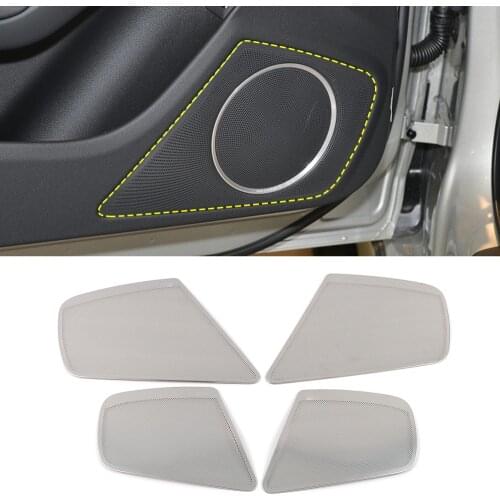 For Audi A4 B8 Sedan 2009-2016 Car Door Audio Speaker Cover Loudspeaker Pad Trim Frame Sticker Stainless Interior Accessories