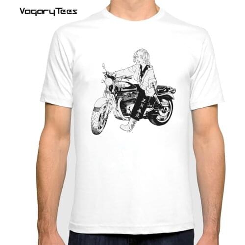 Japanese Cartoon Mikey Tokyo Revengers Classic T Shirt Men Summer Male Tops Mikey Ride motorcycle Graphic Tees Unisex T-shirt